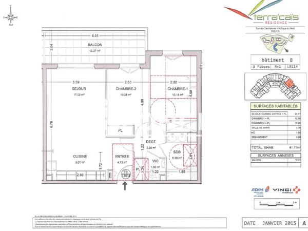 Location Appartement 3 pièces 61.77 m² - 81 IMPASSE MISSIRI Frejus 83600