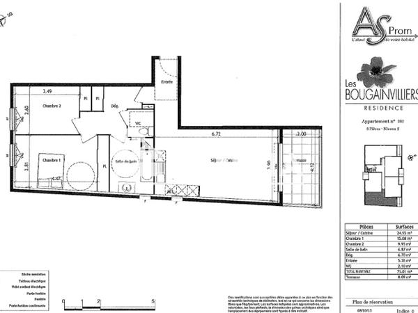 Location Appartement 3 pièces 71.01 m² - 2 BIS CHEMIN DE COUPIANE Hyeres 83400