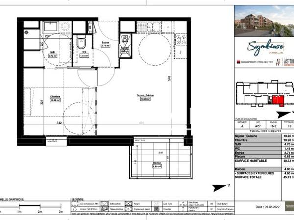 Location Appartement 2 pièces 40.3 m² - 65 RUE SAINTE HELENE La Madeleine 59110