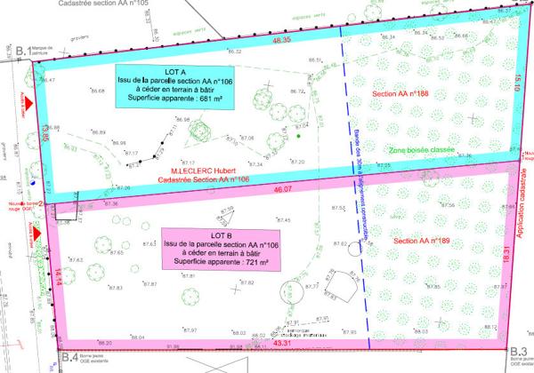Terrain Bernay Vilbert 681 m2
