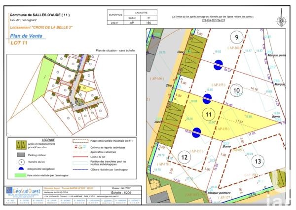 Terrain à vendre 249 m² Salles-d'Aude