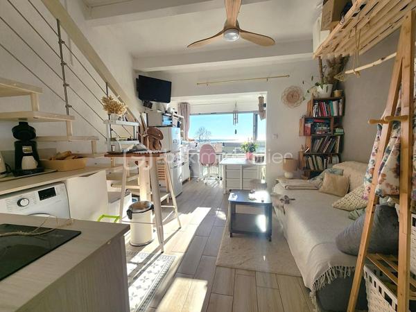 Superbe appartement de 27 m2 (hors mezzanine)  situé au Cap d'Agde avec VUE MER et PISCINE dans une résidence rénovée et sécurisée idéal pour de la location saisonnière.
Il se compose d'une pièce de vie cathédrale surplombée par une mezzanine avec une cuisine à l'américaine avec vue mer , une chambre, une salle d'eau et un WC indépendant.
À l'étage, la mezzanine fait office de deuxième chambre avec un lit pour deux personnes.

Les+
- Places de parking gratuites devant la résidence.
- Possibilté de 6 couchages. 
- Appartement situé au 3ème et dernier étage sans ascenseur.
- Accès direct à pied à la plage. 
- Aucun travaux à prévoir.
- Pas de procédure en cours.
- Quartier prisé à deux pas de la plage Richelieu, des commerces et animations.
- Taxe fonçière 953 euros.
- Charges anuelles de coprppriété 900 euros/an

N'hésitez pas à me contacter pour plus d'informations.