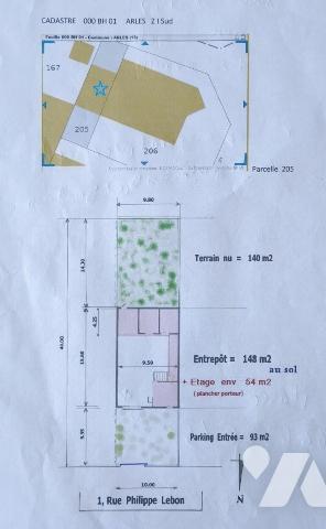ARLES, quartier Sud secteur VAN GOGH, dans zone industriel ouverte au immeubles collectifs, ent...
