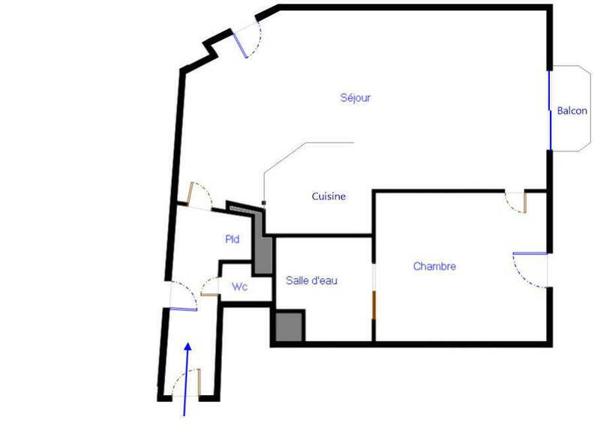Appartement 2 pièces                                        - 44000 Nantes Réf : 12294