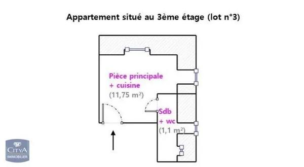 Appartement à louer 1 pièce 12.85m² Angers (49100)