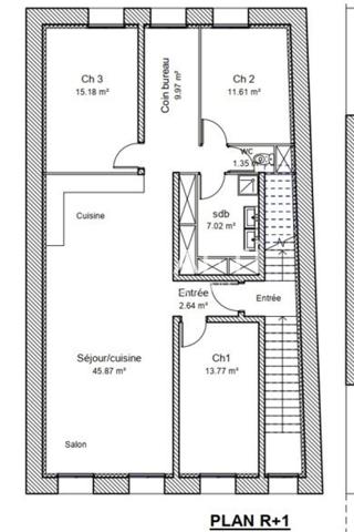 A St-Etienne de St-geoirs, Appartement T4 de 111m² .