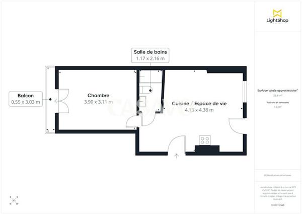 Vente Appartement 2 pièces de 34m² - 75013 Paris