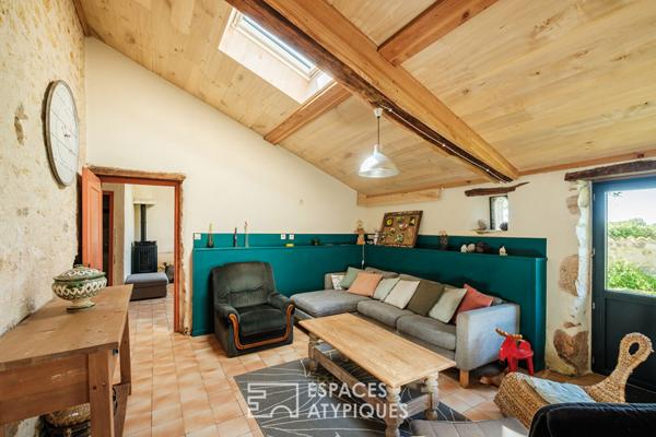 Maison principale avec grand gîte meublé, deux petits gîtes et piscine