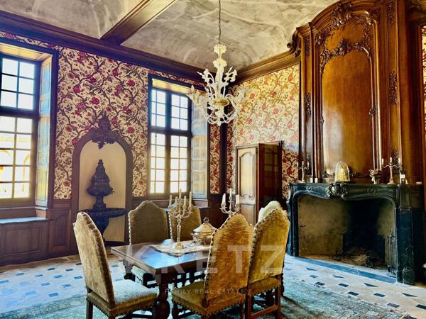 Haut Anjou - Château du XVIIe classé MH avec dépendances, parc 18ha, rivière, bois