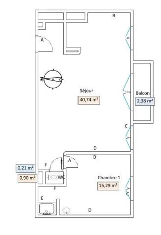 Location Appartement 2 pièces 56 m2 à Asnières-sur-Seine