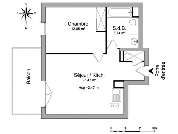 Location Appartement 2 pièces 42.06 m² - 85 BD DU GENERAL DE GAULLE Saint Georges De Didonne 17110