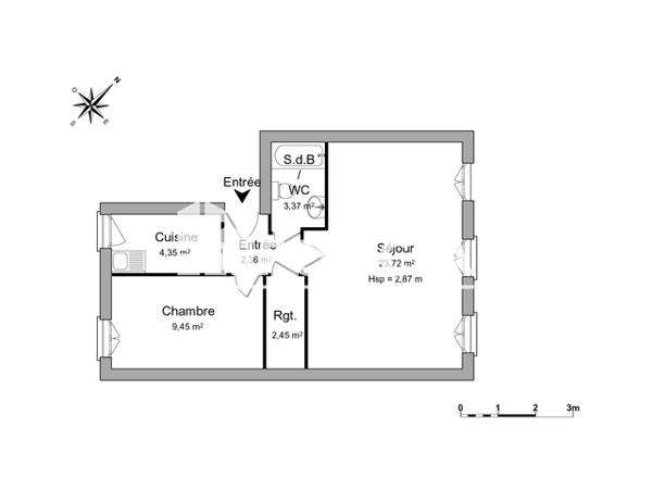 Location Appartement 2 pièces 45.7 m² - 25 RUE BEAUVAU Nancy 54000