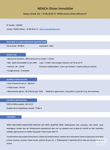 Boutique/Local commercial à vendre 160 m² Metz