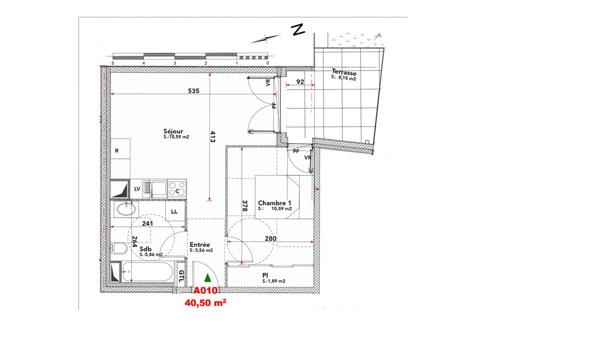 Appartement à louer Meaux 2 pièce(s) 40.50 m2