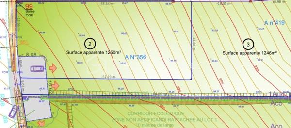 Terrain de 1 250 m²