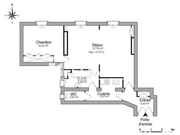 Location Appartement 2 pièces 56.04 m² - 9 RUE MAYRAN Paris 75009