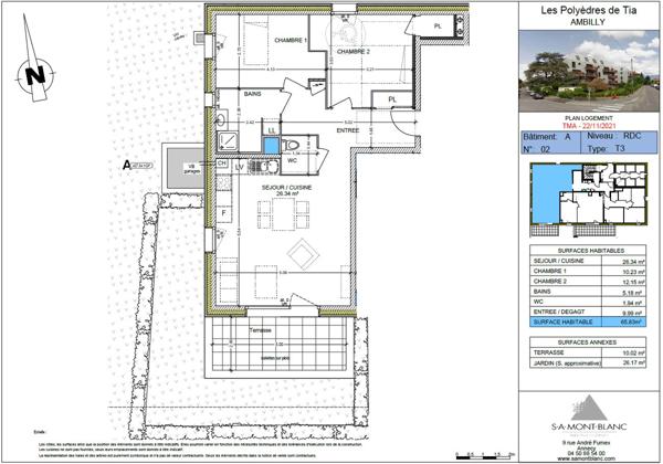 Ambilly (74100) BRS - T3 avec jardin et terrasse