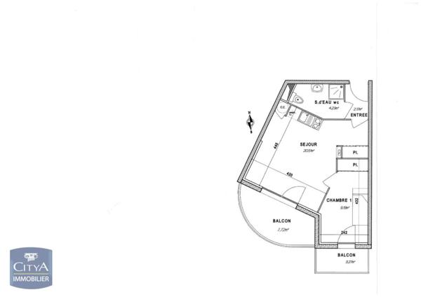 Appartement à vendre 2 pièces 35.27m²