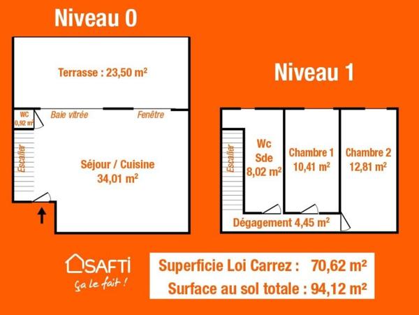Duplex avec terrasse dégagée de 25 m2