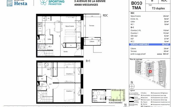 Maison à vendre    3 pièces • 66,20 m2 Messanges