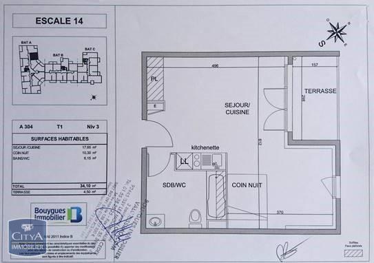 Location appartement Sète (34200) 1 pièce 34.1m²