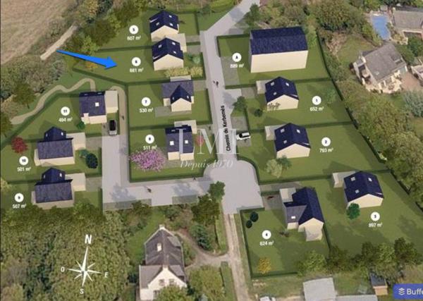 Terrain de 650 m² viabilisé proche Lorient