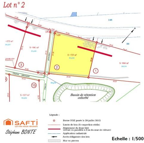 Terrain de 723 m² viabilisée (lot 2) – Le Puy