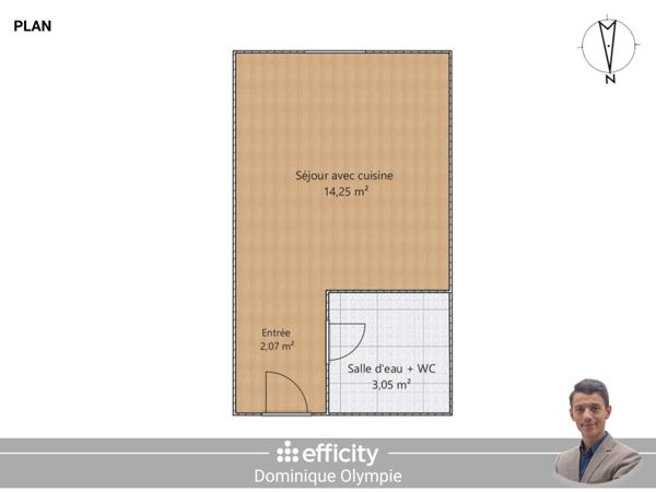Appartement 1 pièce - 20 m² Exclusivité efficity