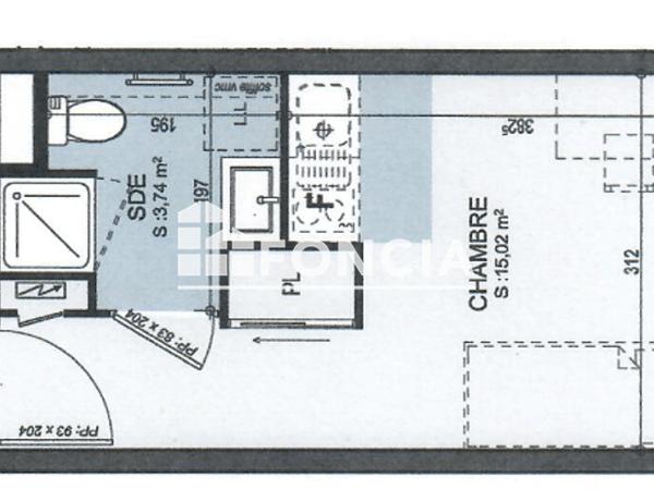 Location Studio meublé 18.62 m² - 80 AVENUE ANDRE MAGINOT Tours 37100