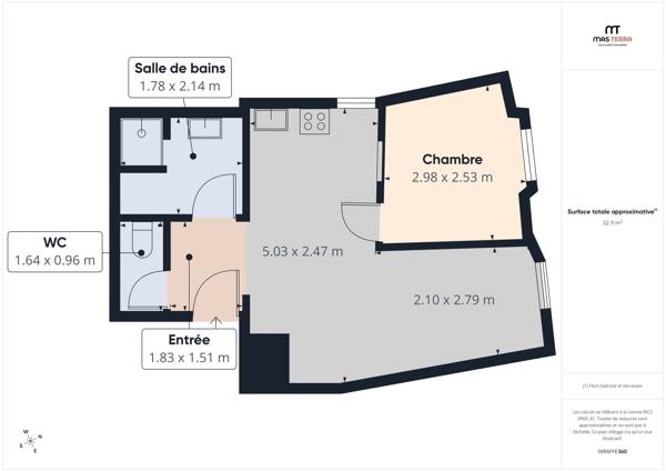 Appartement
         2 pièces
        - 32 m² 99 000 € *