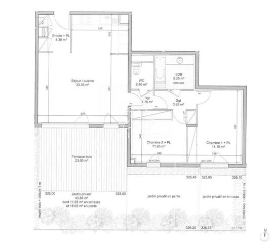 T3 de 76 m² en RDJ +cave + box double
