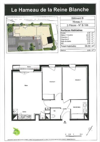 Appartement 3 pièces 59 m²