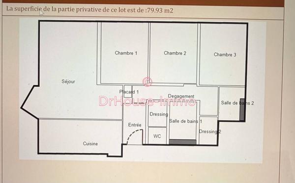 Appartement à vendre 4 pièces de 80 m²