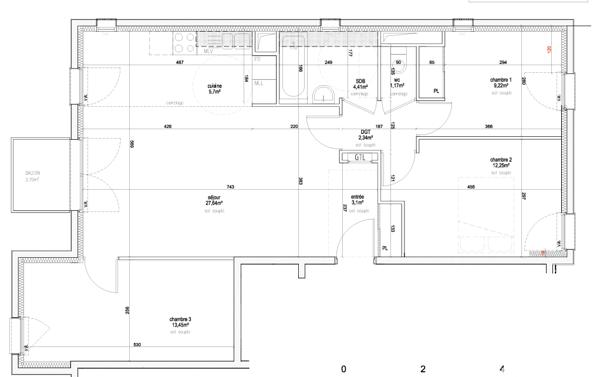 Appartement à vendre 4 pièces 79 m² Gennevilliers
