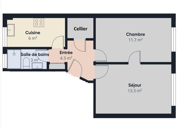 Nouveauté - 2 pièces de 40 m² à 4 min du RER
