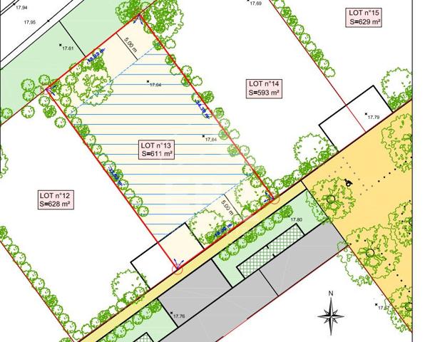 Vente terrain - 611m²/250m² de surface plancher constructible - Cadre paisible