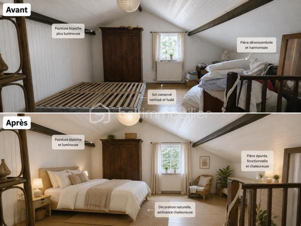 À vendre, maison mitoyenne d’environ 70 m², située sur un terrain clos et arboré de 706 m², offrant un beau potentiel.

Elle se compose, au rez-de-chaussée, d’une entrée, d’une cuisine indépendante avec accès direct au jardin et à la cave, d’un salon, d’une salle d’eau et d’un WC indépendant.

À l’étage, une mezzanine dessert une chambre.

À l’extérieur, vous profiterez d’une terrasse, d’un carport, d’un atelier ainsi que d’une annexe offrant de nombreuses possibilités d’aménagement (travaux à prévoir).

Les + du bien :

* Terrain clos et arboré de 706 m²
* Chauffage au sol
* Terrasse
* Cave
* Carport
* Atelier et annexe
* Beau potentiel d’aménagement

⚠️Quelques travaux de rafraîchissement, sont à prévoir.

⚠️La porte de la cuisine donnant accès au jardin ainsi qu’une fenêtre du salon sont équipées de simple vitrage

Diagnostics en cours.

Pour plus d’informations ou pour organiser une visite, n’hésitez pas à me contacter.
