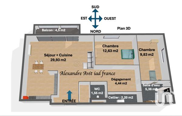 Appartement à vendre 3 pièces 66 m² Orvault