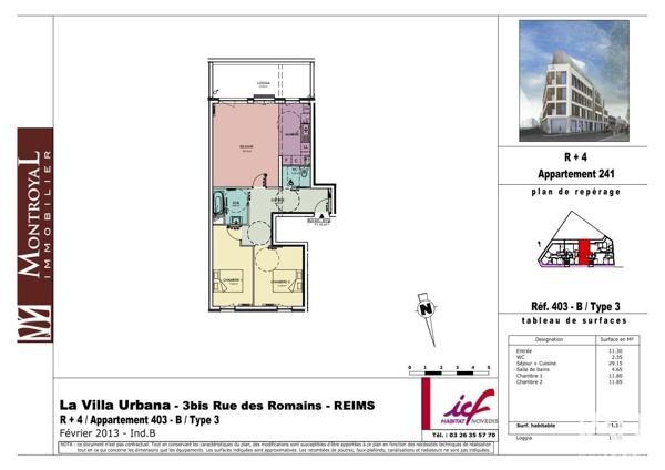 Location appartement 3 pièces 72 m² Reims