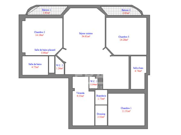Appartement Vence 4 pièce(s) 98.09 m2