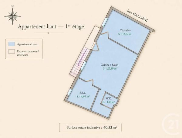 Appartement F2 à vendre  2 pièces - 38,58 m 2   BEAULIEU SUR MER  - 06