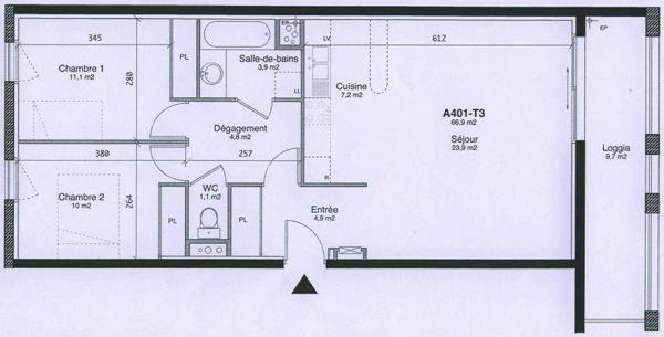 Appartement 3 pièces - 44200 Nantes -  République-Les Ponts