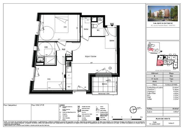 Appartement T3 avec jardin - Nantes - 92 Procé - Pinel