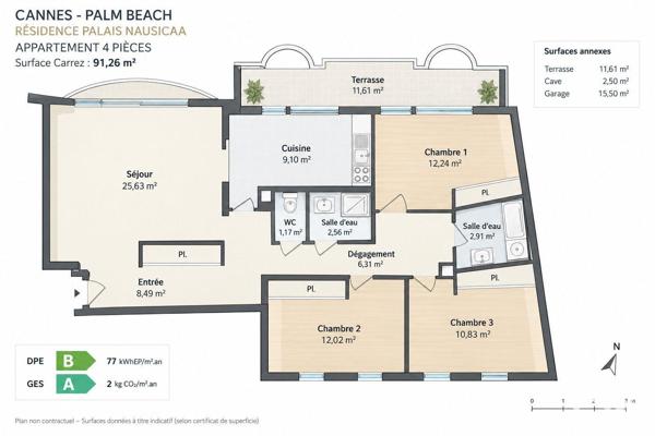 Appartement à vendre 4 pièces 92 m² Cannes