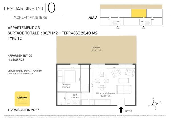 Appartement à vendre 2 pièces 39 m² Morlaix