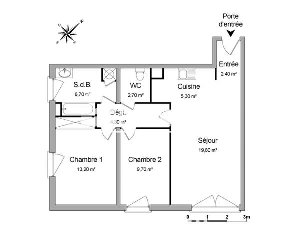 Location Appartement 3 pièces 64.1 m² - 2 CHEMIN GALDON Villenave-d'ornon 33140