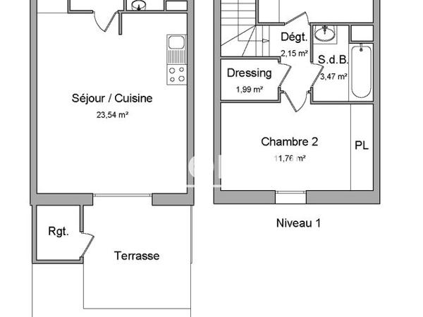 Location Maison 3 pièces 59.5 m² - 23 RUE DE LA CLIDE Eysines 33320