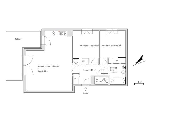 Location Appartement 3 pièces 62.09 m² - LIEU DIT LES VIEILLES VIGNES Cavignac 33620