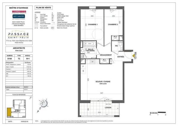 Appartement 3 pièces - 44000 Nantes -  SAINT FELIX