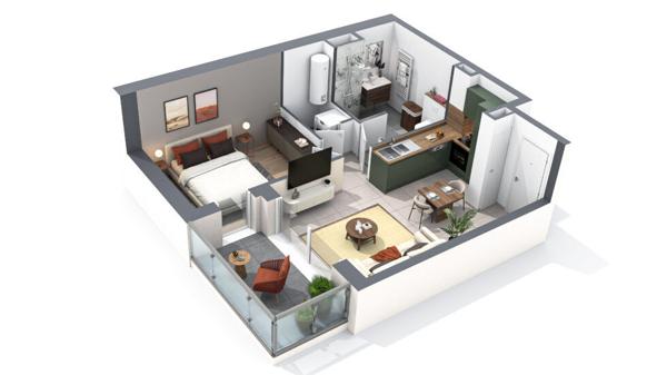 NOUVEAUTÉ T2 NEUF de 43.1 m² à SAINT-GILLES-CROIX-DE-VIE